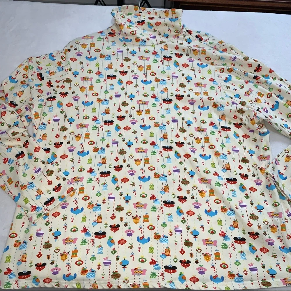 Disney Mickey Mouse dumbo Minnie Mouse mock neck long sleeve top size 2XL yellow - Picture 6 of 12